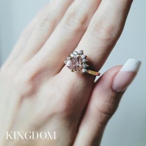 Morganite Sapphire Engagement Ring